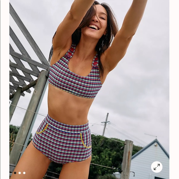 Free People Georgia High Waist Bikini Bottom Back Zipper XS NWT